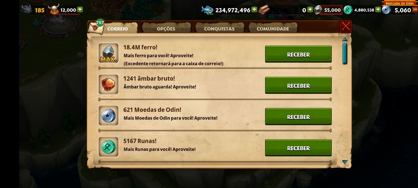 [IOS][ANDROID] Dragões: A Ascenção de Berk (Rise of Berk), Recursos +Dragões 185