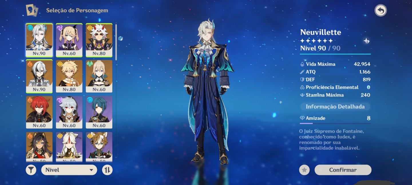 Conta genshin impact e honkai star rail muito upadas e com muito Farm potencial