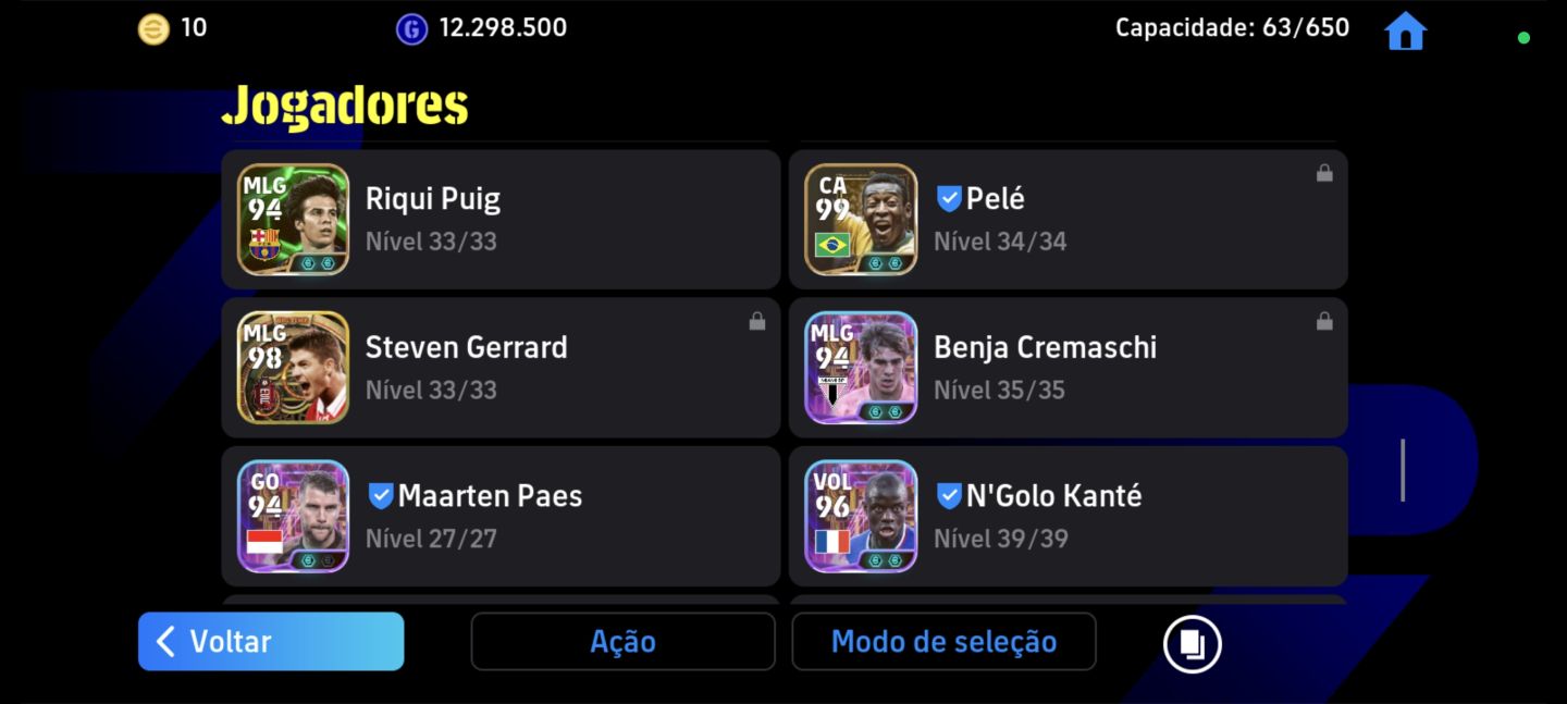 CONTA DE EFOOTBALL MOBILE COM VÁRIOS ÉPICOS