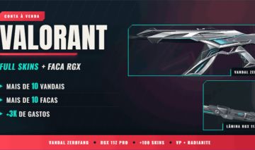 Conta Valorant 10+ vandals 10+ facas 3k gastos