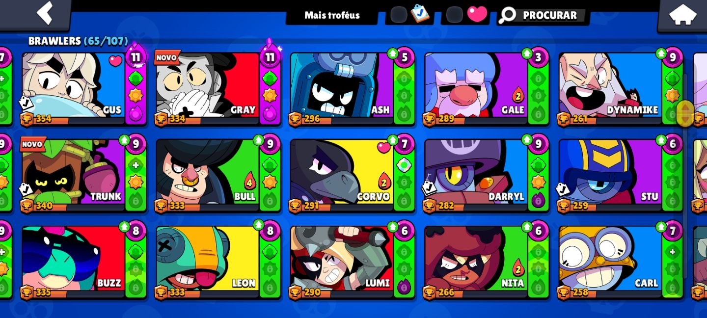 CONTA DE BRAWL STARS COM 20 K DE TROFEUS E MAIS DE 60 BRAWLERS