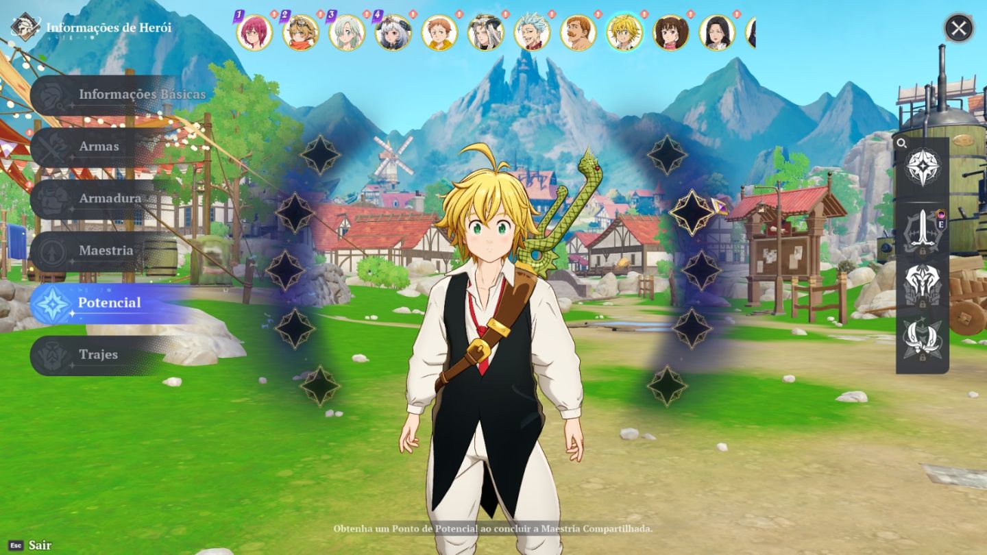 Conta muito boa para quem ta começando agora: Gowther, meliodas, ban, elisabeth
