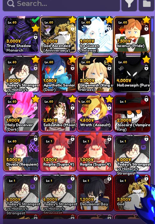 CONTA ANIME VANGUARDS META! - TSJW SHINY + 15K RR + MONARCHS - !!LER DESCRIÇÃO!!