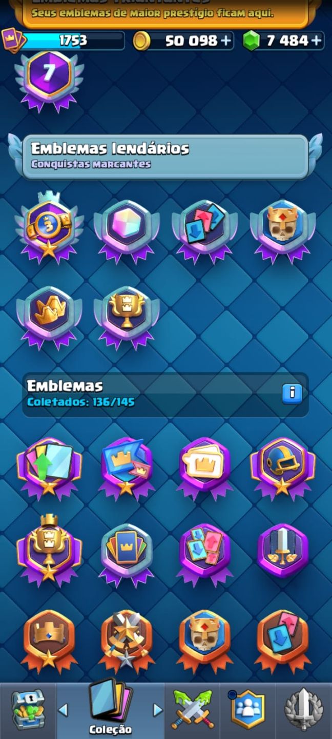Conta Clash royale 7 anos 1777 coeleção, super desconto de 50%