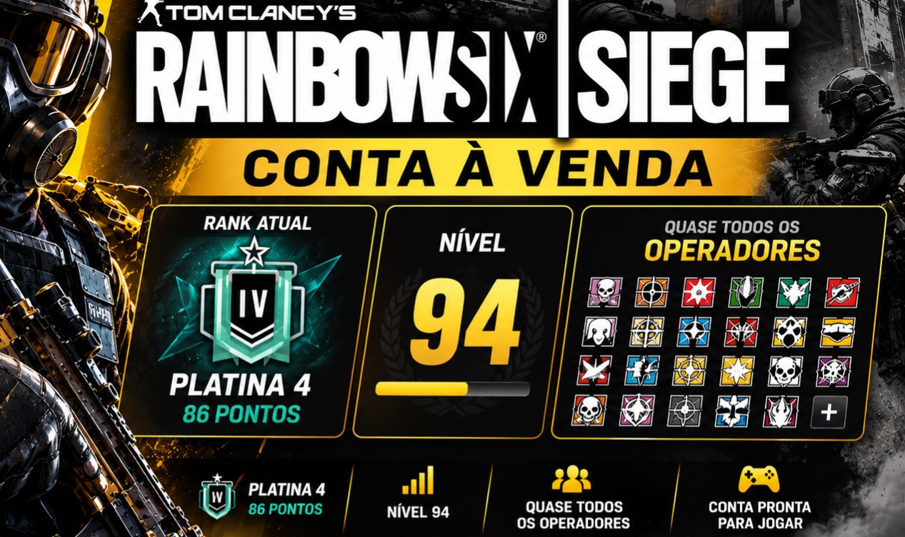 Conta R6 LEVEL 94, QUASE TODOS OS BONECOS E ALGUMAS SKINS