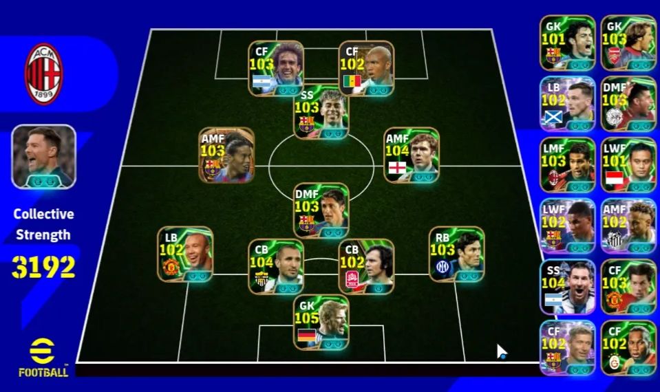 CONTA EFOOTBALL 3192 FC | BECKENBAUER 104 | KAHN 105 | 6M GP | XABI ALONSO