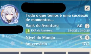 Conta de Genshin Ar60 1 ano de Jogo, muitos t5 com arma assinatura
