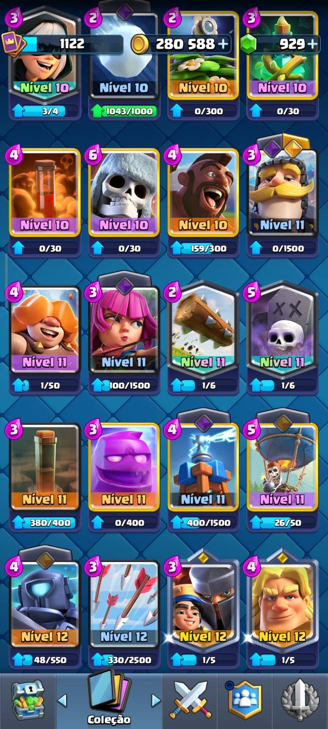 CONTA CLASH ROYALE | BRUXA EVOLUÍDA LVL 14 | 7241 TROFÉUS | 929 GEMAS + 280.588$