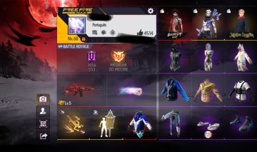 Conta Free Fire Com Bandeirão e Várias Animações De Entrada