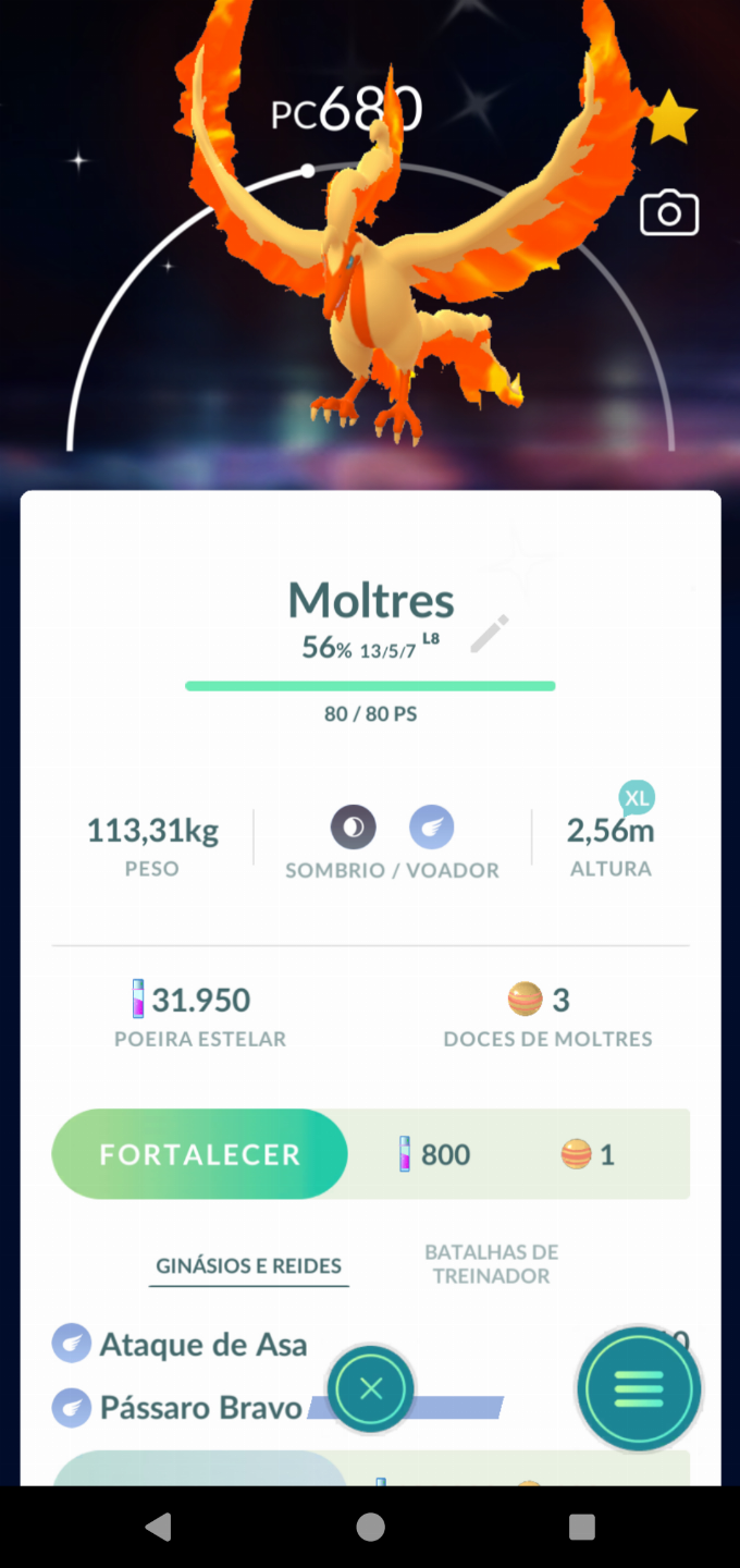 CONTA POKÉMON GO PTC COM MOLTRESS DE GALAR SHINY TROCÁVEL
