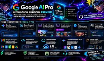 GOOGLE AI PRO: GEMINI + ARGON 4 + VEO VÍDEOS + FLOW + 5TB [CONTA INDIVIDUAL]