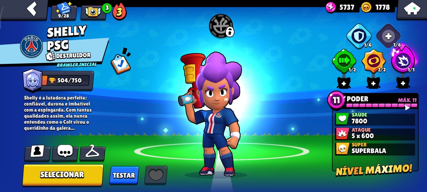 Conta de Brawl Stars - 45 Brawlers | Edgar e Shelly Lvl 11 (Hipercarga)