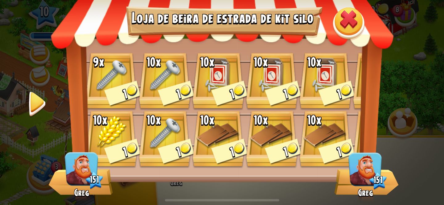 HAY DAY / KIT CELEIRO / KIT SILO / KIT TERRA /ITENS DE LIMPEZA- PROMOÇÃO POR R$2