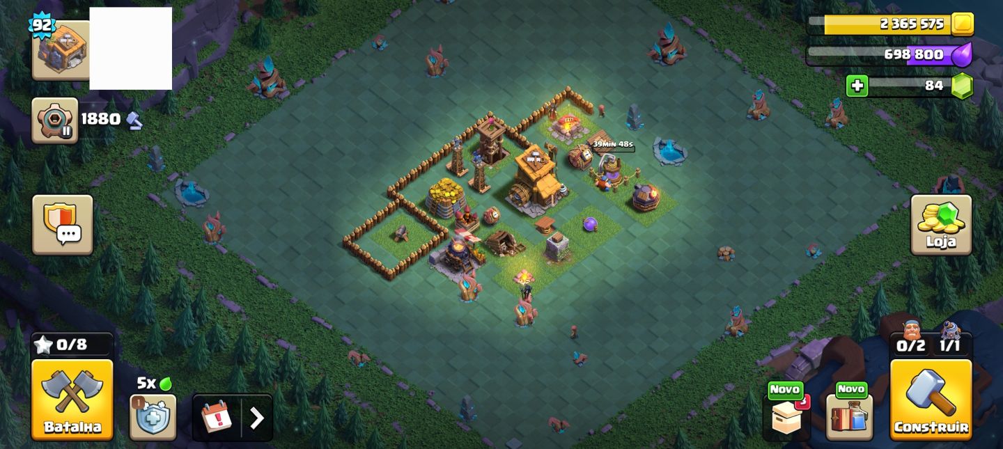 CONTA CLASH OF CLANS RUCHADA level 90 com 5 construtor e tropas evoluídas