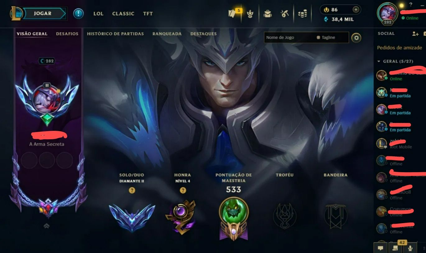 CONTA LOL DIAMANTE 2 (EX MESTRE) | 608 SKINS | 13 PRESTÍGIOS | VIEGO EXALTADA |