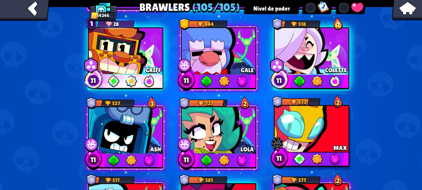 Conta brawl stars super rara, Full Gold,skins e Brawlers upados