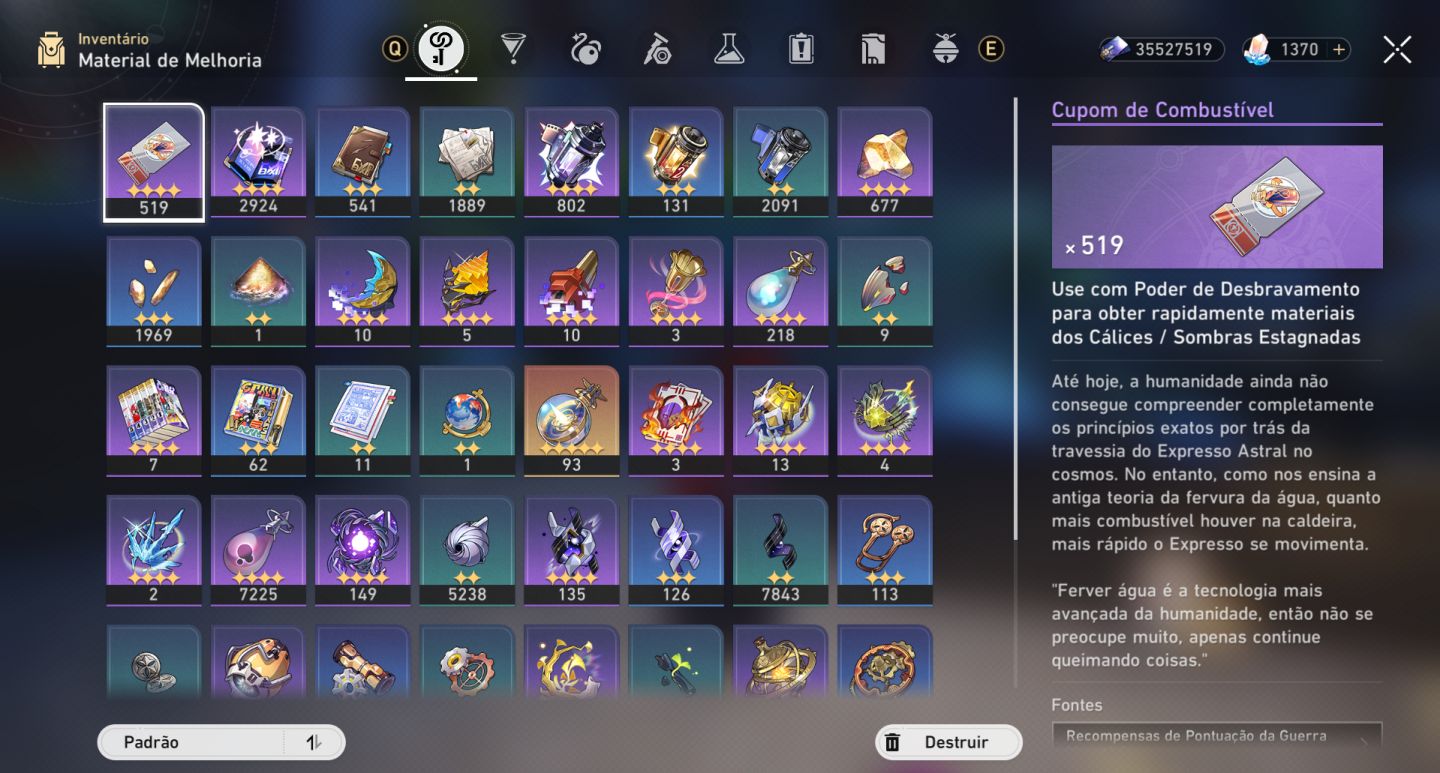 Conta Endgame Honkai + ZZZ todos os personagens bem buildados