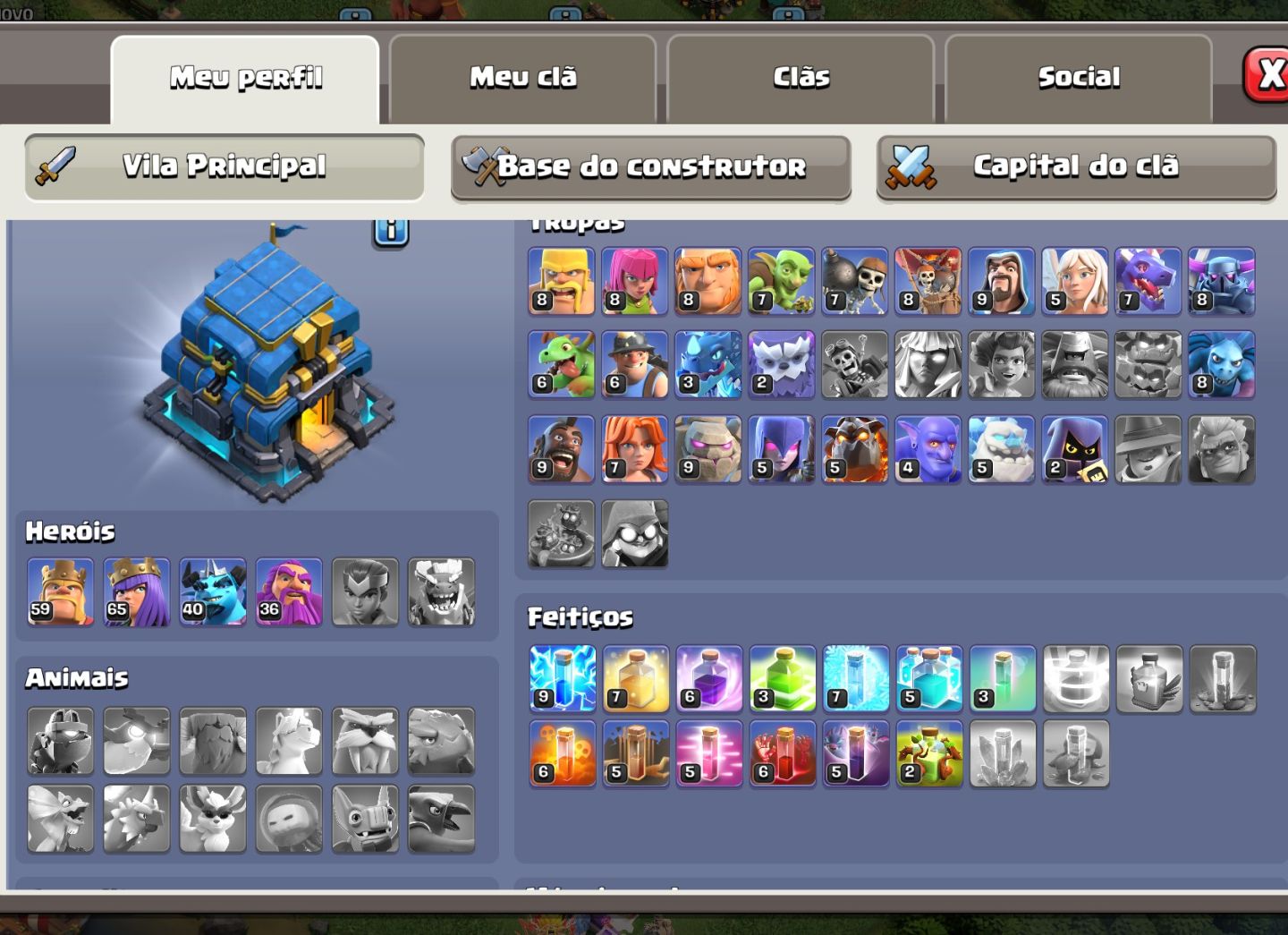 Estas 3 contas do Clash of clans (cv17, cv16 e CV12)
