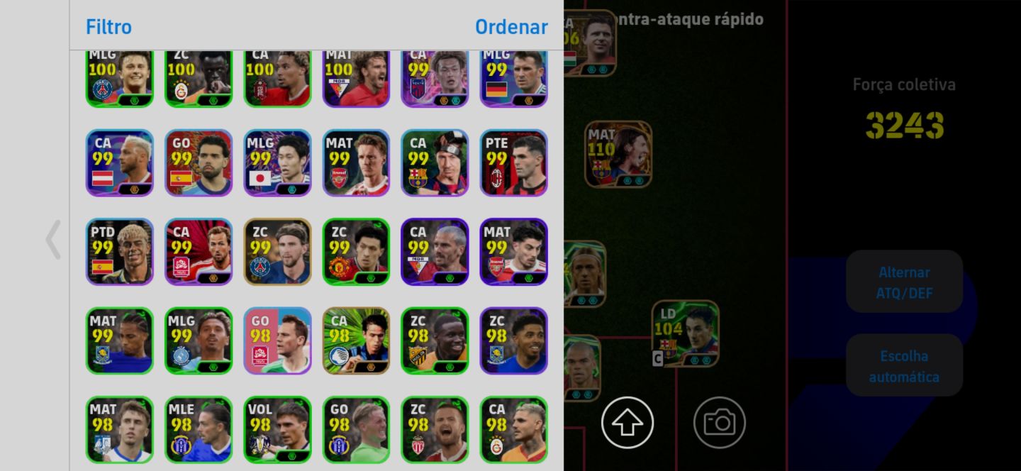 Conta de Efootball completa com Messi 110