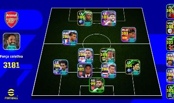 CONTA EFOOTBALL 3181 FORÇA TIME BRABO COM ETO 104 + DAVIDS 105 !!