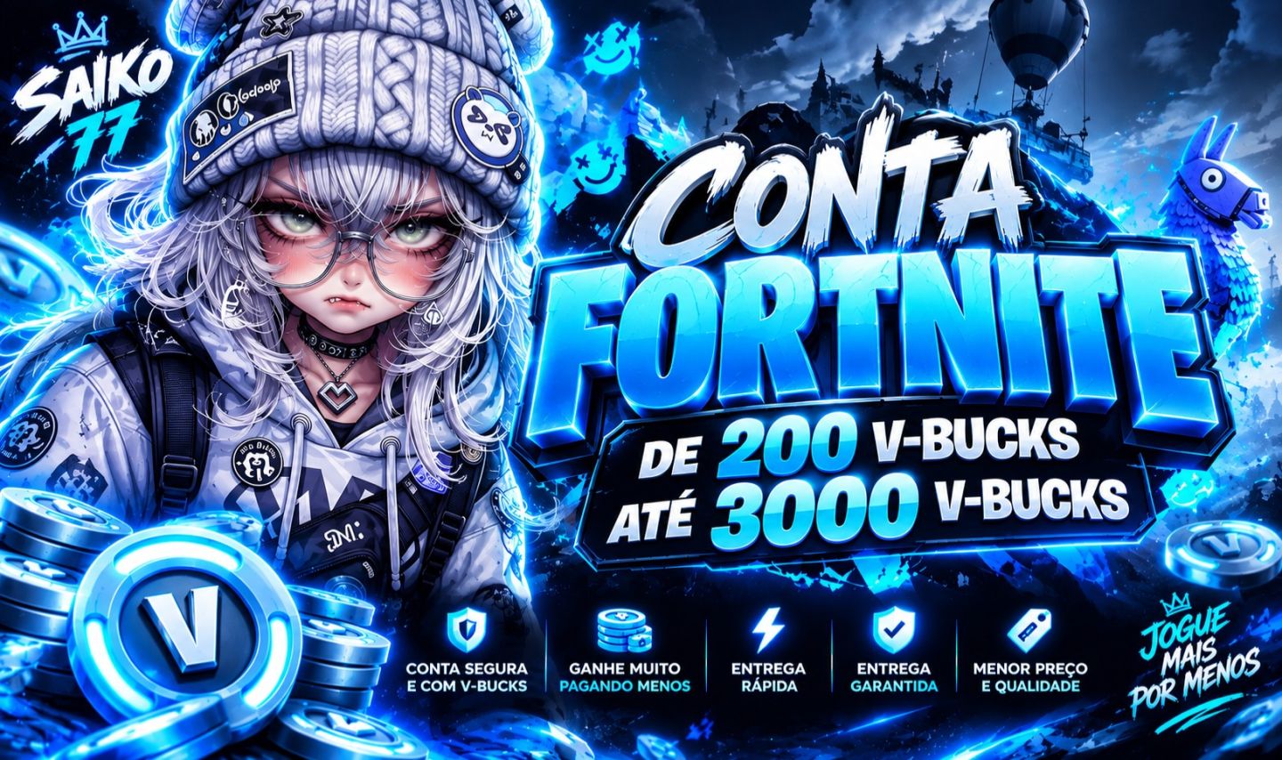 CONTA FORTNITE COM V-BUCKS | 200 ATÉ 3000 V-BUCKS