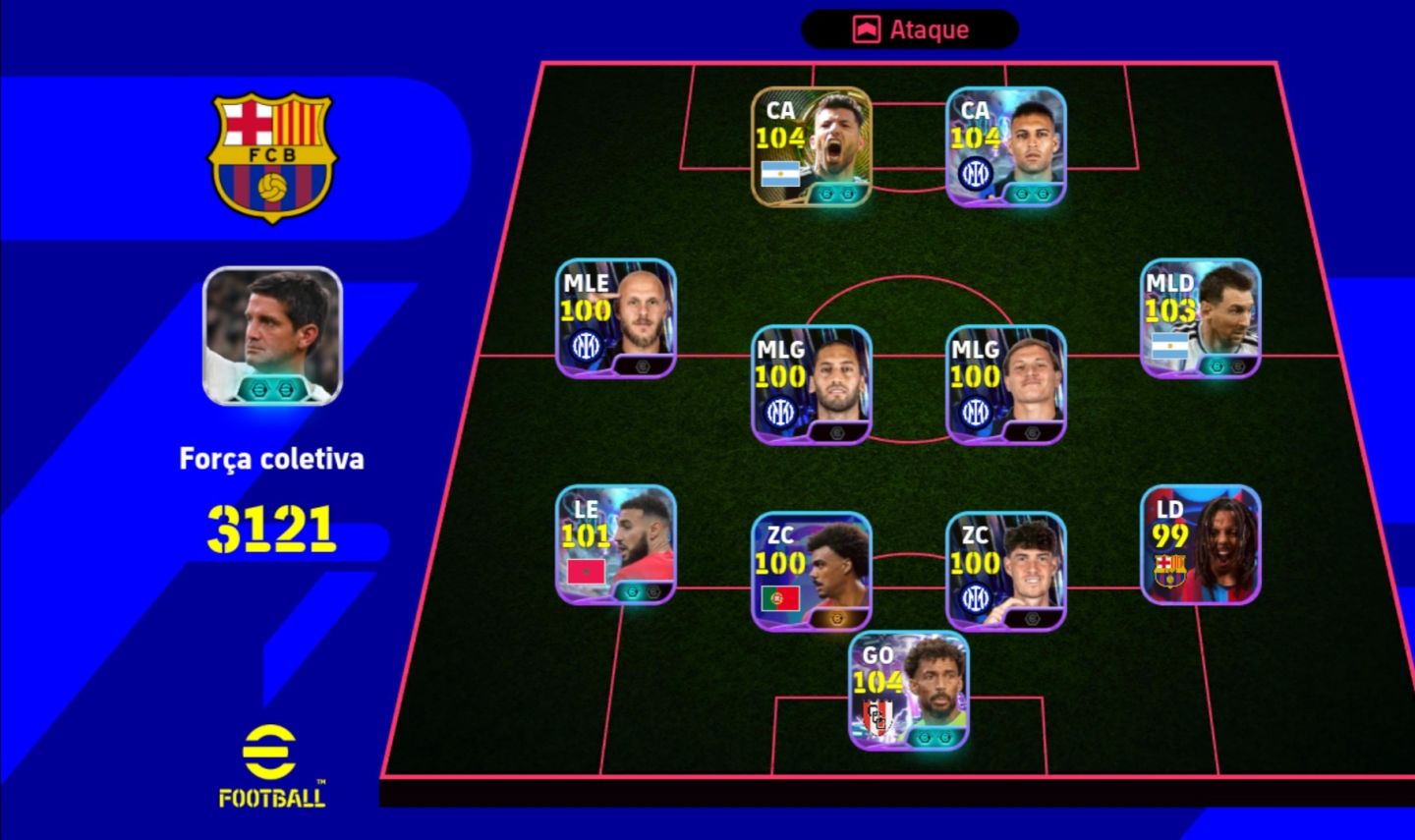 CONTA EFOOTBALL COM PACK DA INTER DE MILÃO | AGUERO | SEAMAN | VOZINHA