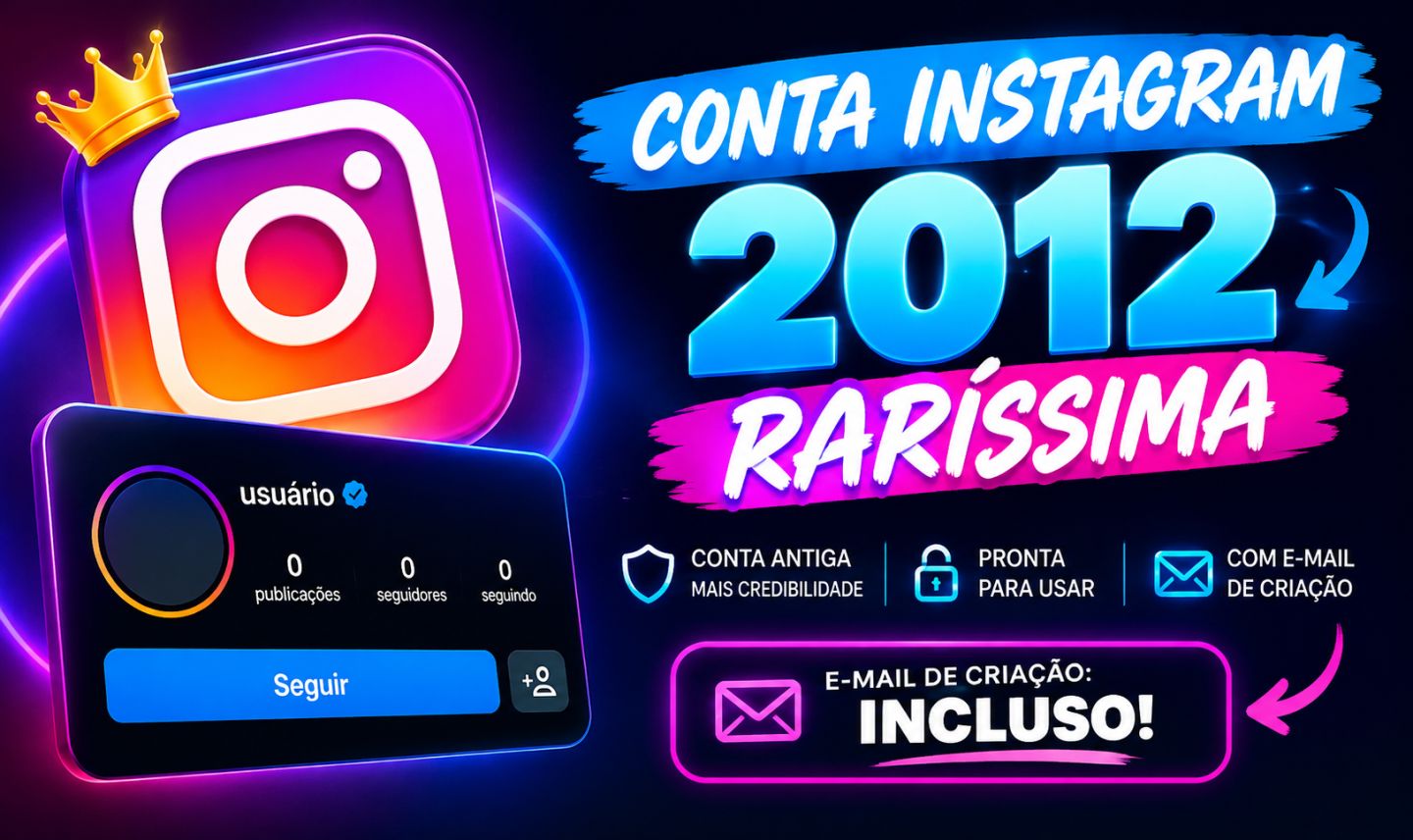 CONTAS ANTIGAS INSTAGRAM 2012 a 2024 MELHOR PREÇO DO MERCADO!