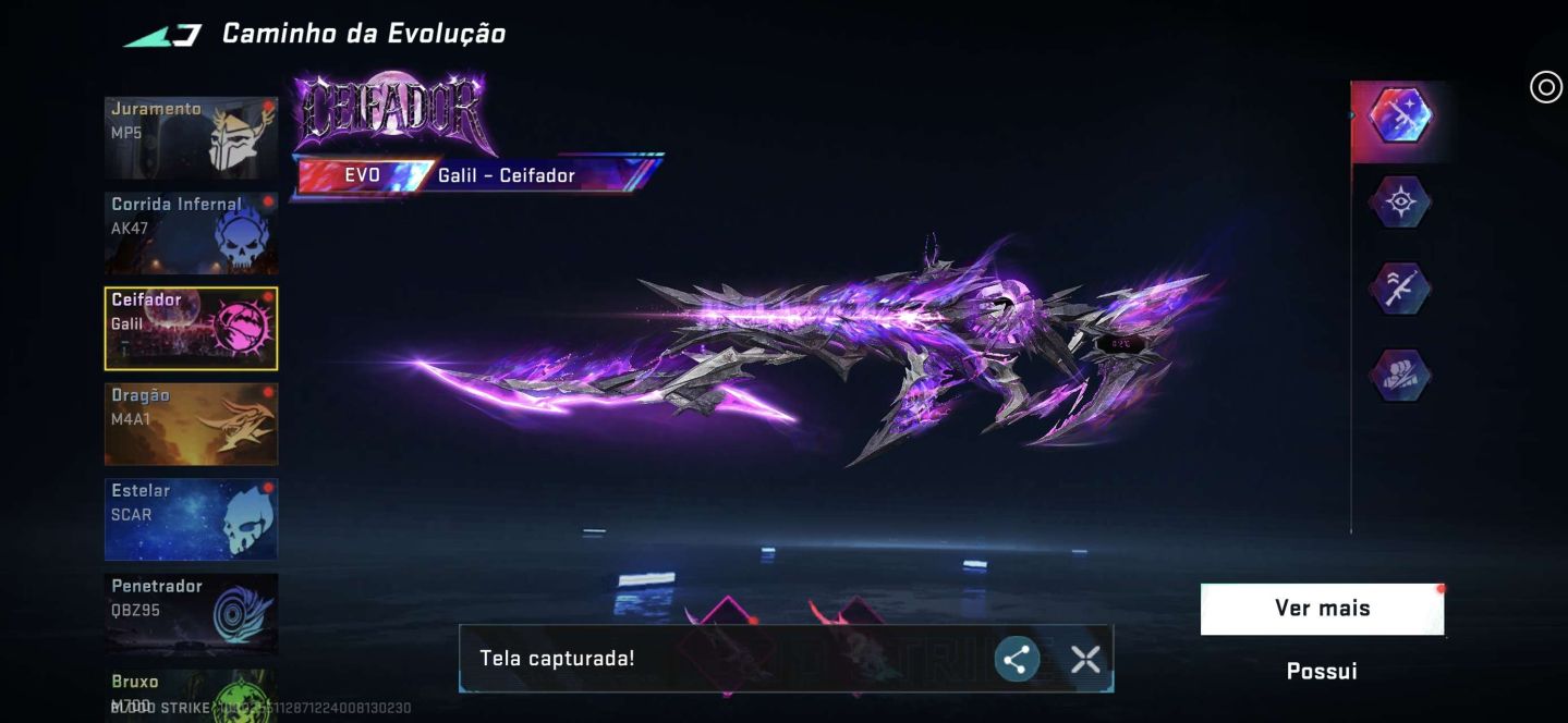Conta de BS bem cuidada com várias skins evo e eternas