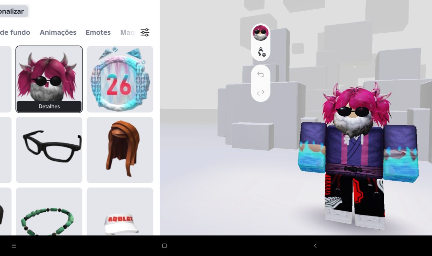 !!!!Conta gasta 400 robux ou menos mas com itens em roubei um ovo e 99 noites!!!