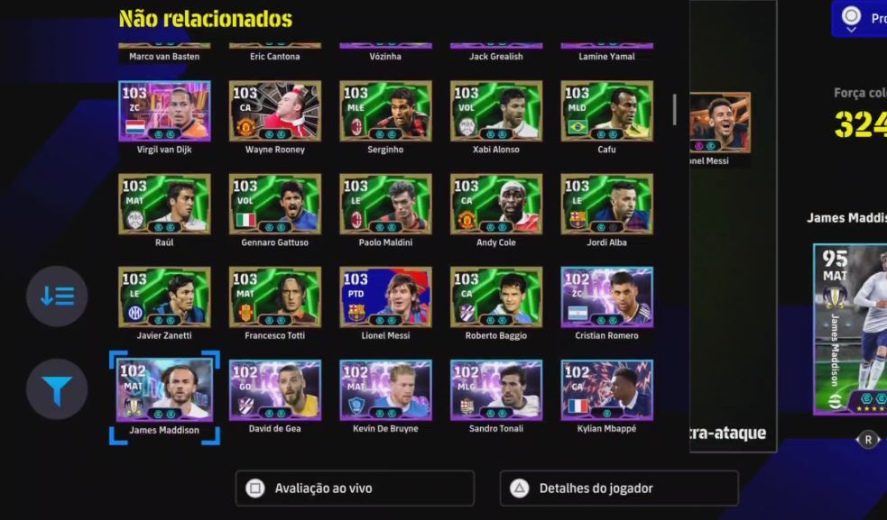 Conta Efootball - PS4 e PS5, com vários jogadores épicos, show time e big time.