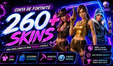 Conta com 263 (Lara golden) skins ! 200 Vbuks.