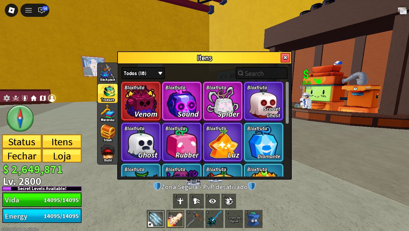 CONTA BLOX FRUITS | LVL 2800 + DOUGH PERM + 2X MASTERY E MAIS!