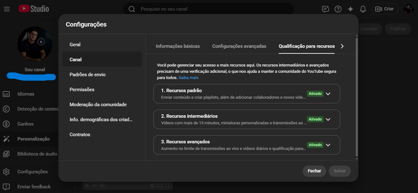 CANAL DO YOUTUBE DE DESIGN COM 2320 INSCRITOS