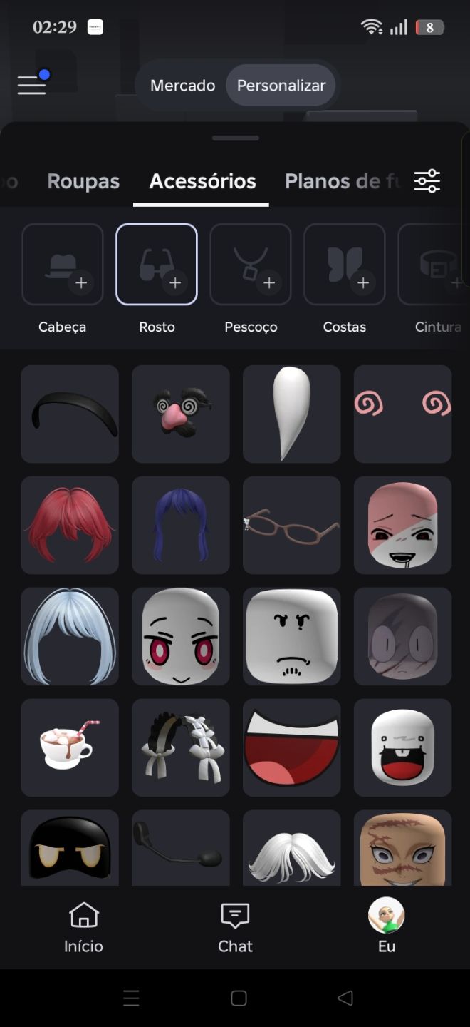 Conta de roblox boa, com bastante item e quase 500 robux