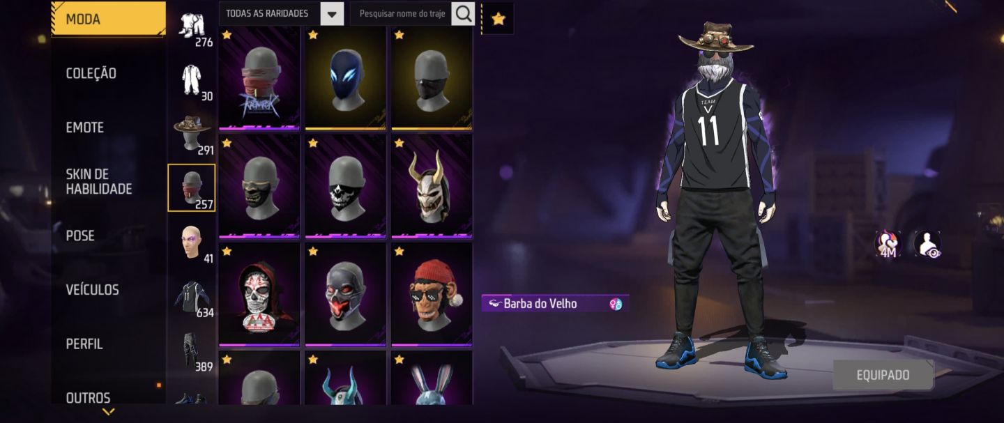 CONTA FREE FIRE VETERANA: PASSES 4 AO 9+ FULL RAGNAROK + PRIME 7
