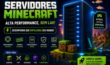 Host Servidor Minecraft 24/7 online SERVIDOR BR