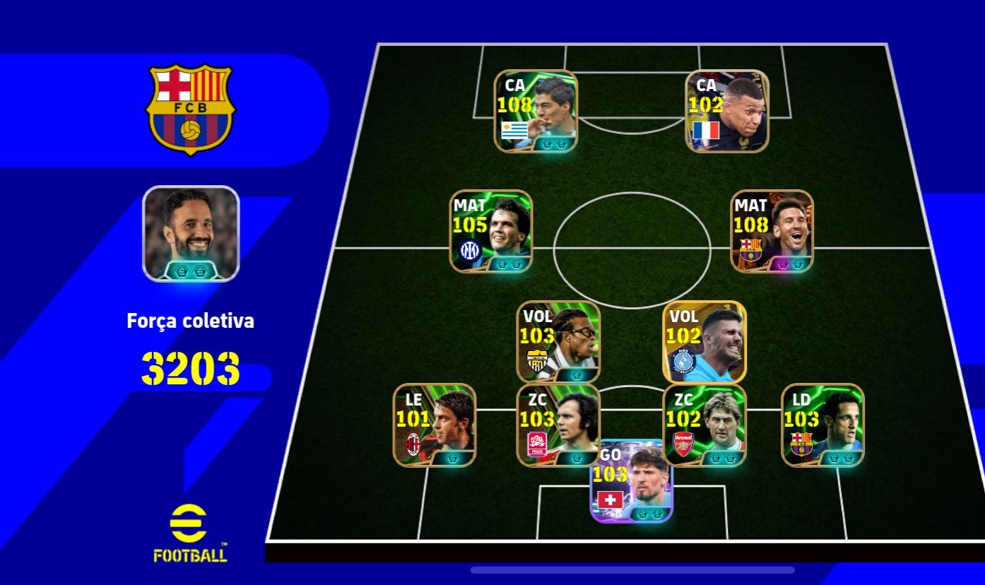 Conta com messi do trio MSN, mais suares 108