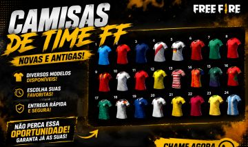 Camisa de Time Free Fire (FF) Escolha seu Modelo!