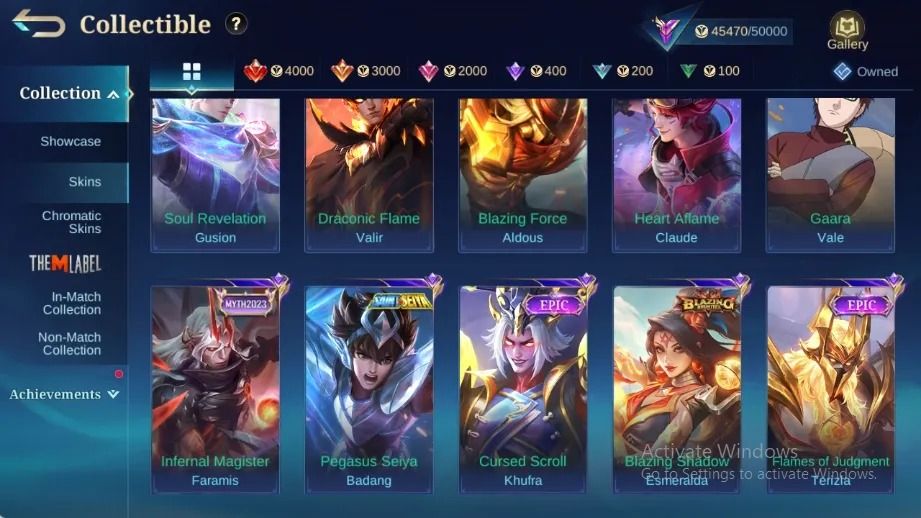 CONTA COM MUITAS SKINS - FULL EMBLEMAS