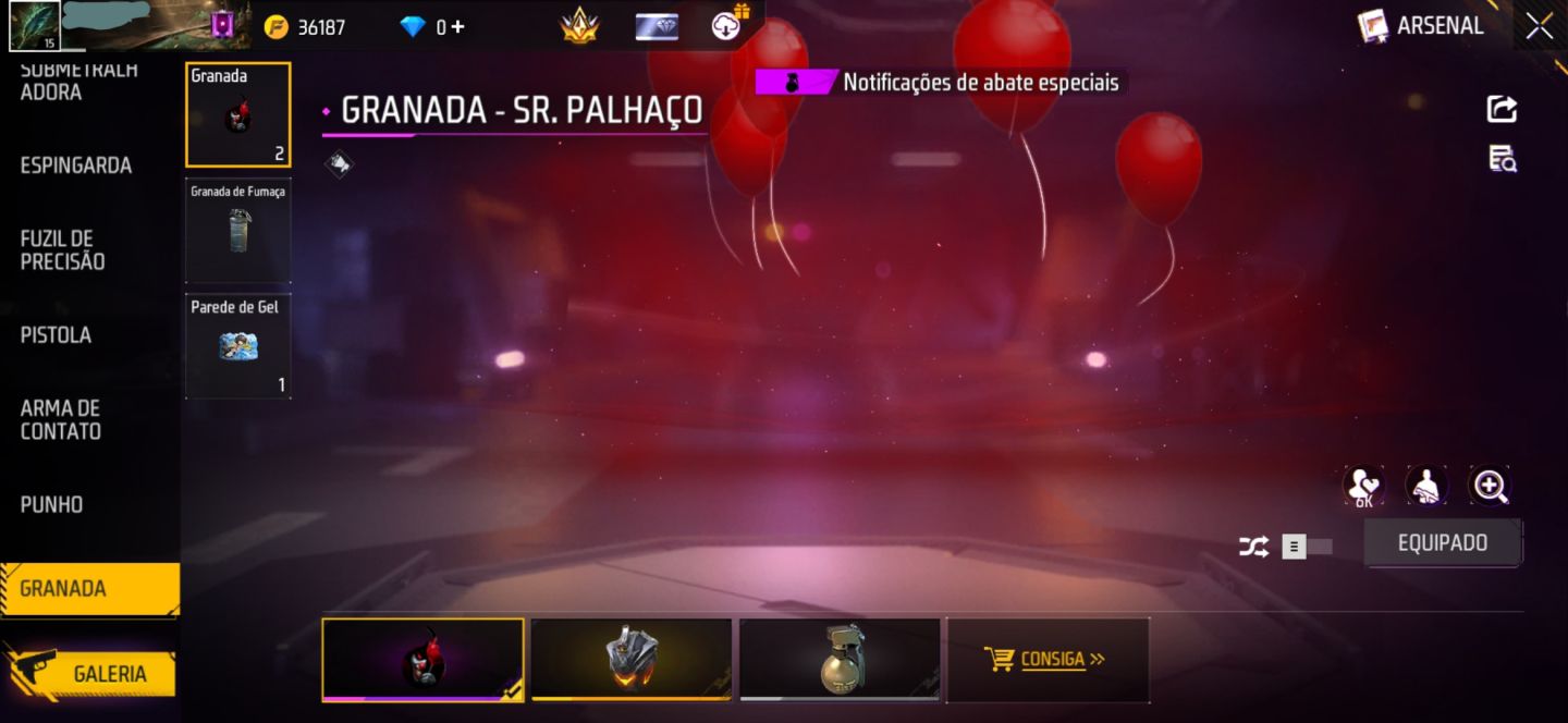 CONTA FREE FIRE COM CONJUNTO JIRAIYA | UMP BOOYAH | MP5 TRETA SOMBRIA