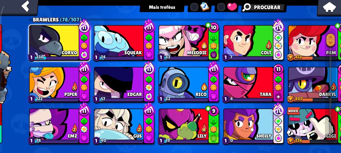 CONTA DE BRAW STARS COM MUITAS SKINS E VARIOS RECURSOS !!