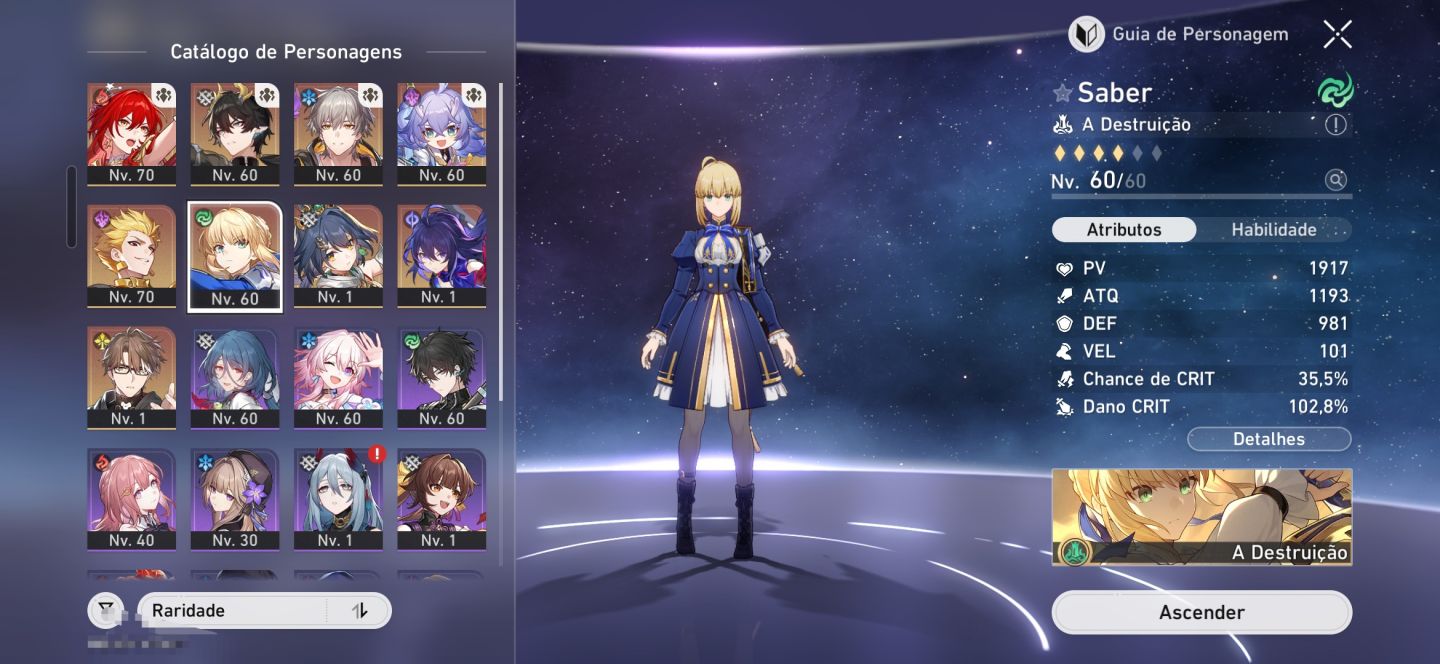 Conta Honkai SR com Himeko Nova +Bis AR60