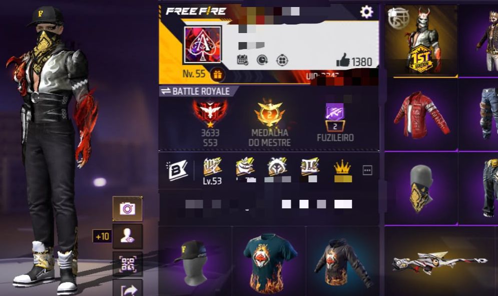 CONTA DE FREE FIRE LINDA E RARIDADE ABSURDA