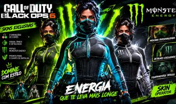 Skin Operadora Monster Energy Feminina (POUCAS UNIDADES RESTANTE)
