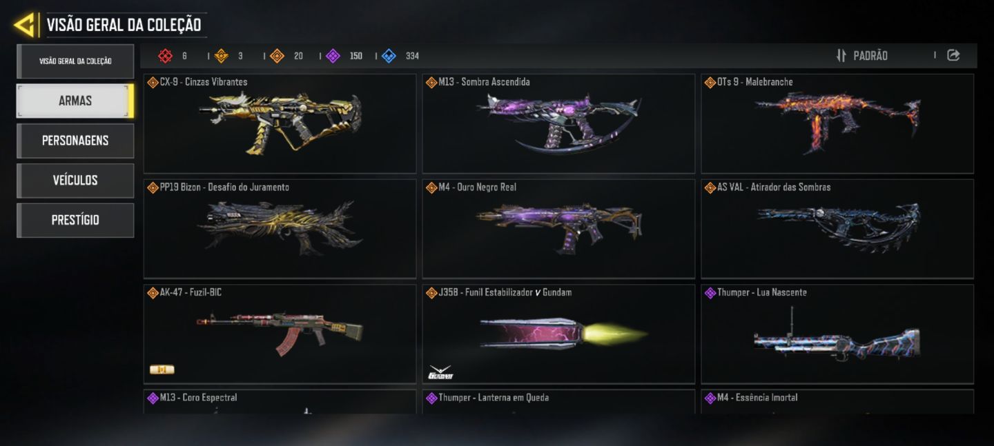 CONTA HIGH-END COD MOBILE | 6 MÍTICAS + 4 PERSONAGENS MÍTICOS | 3 PRESTÍGIO