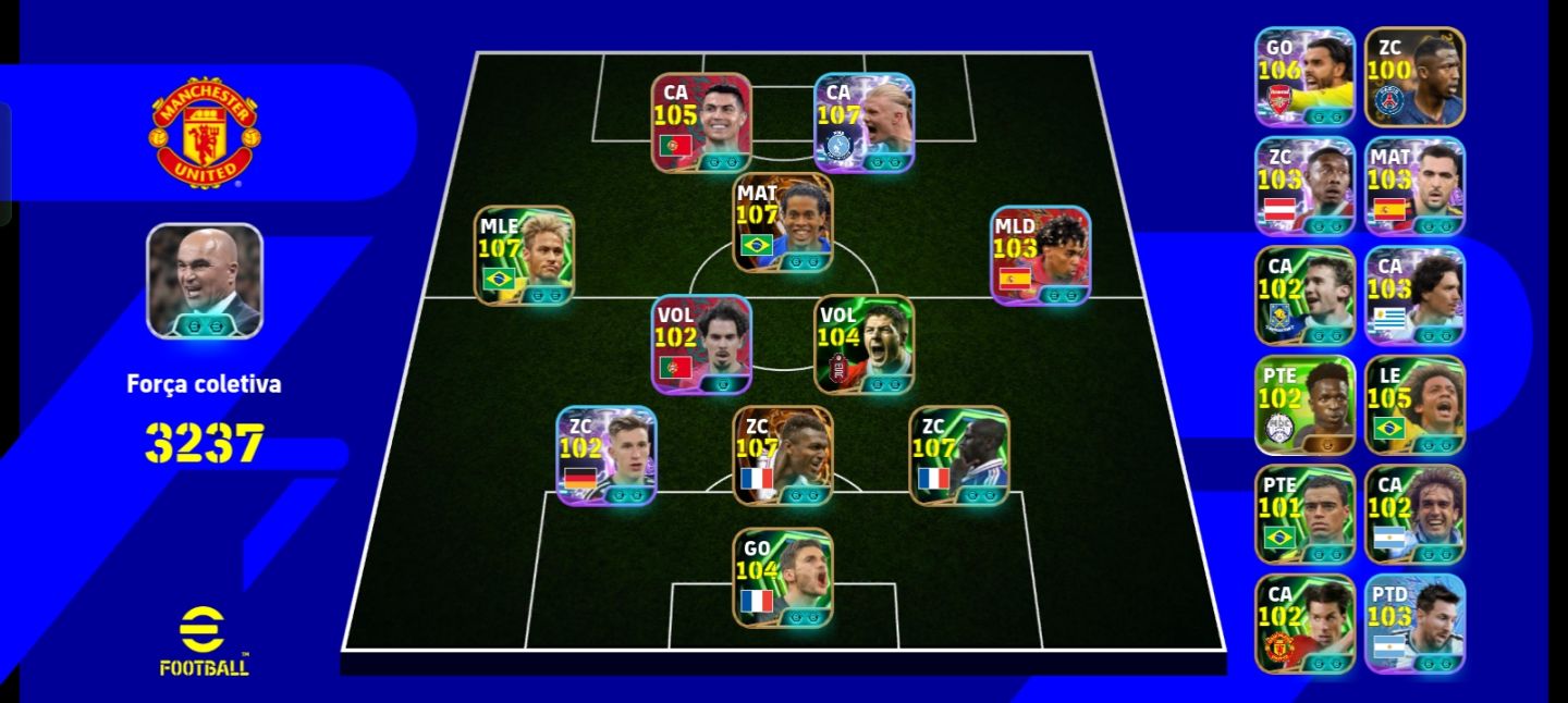 3237de força coletiva| Ronaldinho 107 | Haaland 107 | Pronta para Competitivo