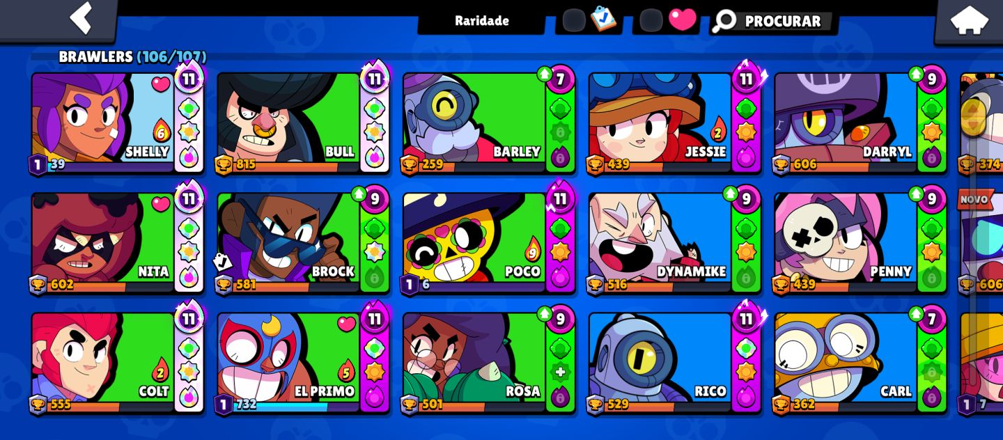 CONTA RARA DE BRAWL STARS COM MUITAS SKINS DE PARCERIA
