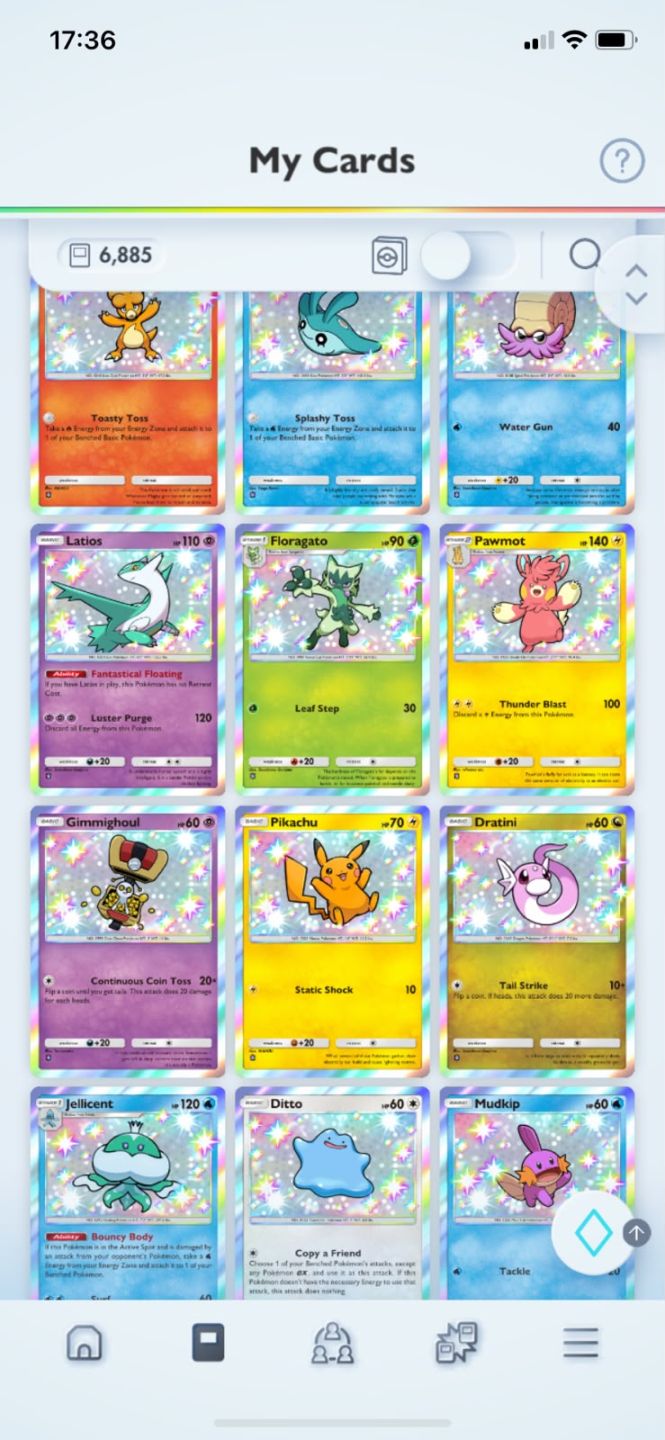 Conta pokemon tcg pocket level 56 com 7000 cartas