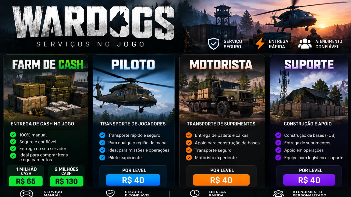 WARDOGS | FARM DE CASH MILIONÁRIO + UP DE CLASSES MAIS BARATO DO GGMAX