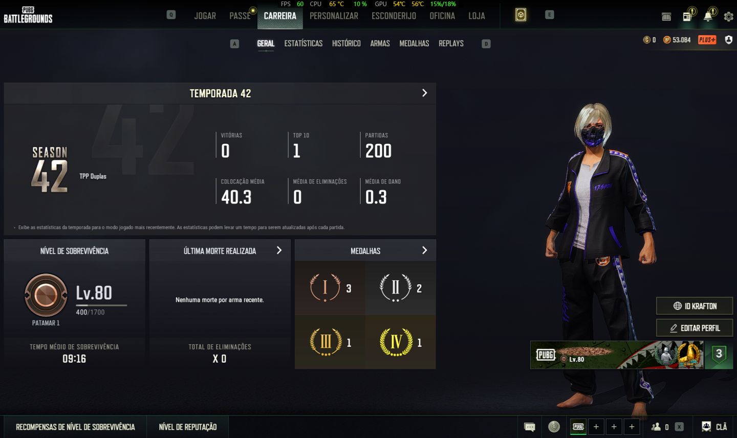 CONTA PUBG STEAM - NIVEL 80 - OTIMA PARA PARTIDAS RANKEADAS